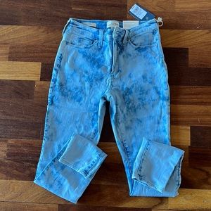 High Rise Blue Tye Dye Skinny Jeans - Size 2 Regular